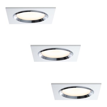 Paulmann 92695 - KOMPLEKTS 3x LED Aptumšojams iegremdēts gaismeklis DICE 3xLED/8W/230V