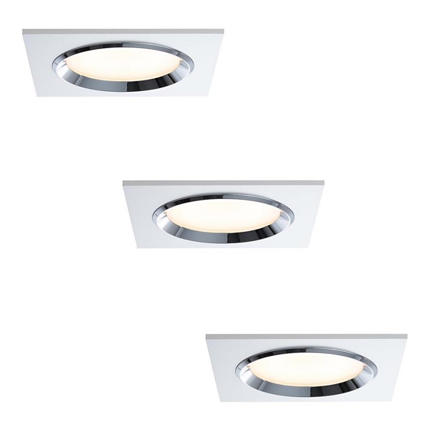 Paulmann 92695 - KOMPLEKTS 3x LED Aptumšojams iegremdēts gaismeklis DICE 3xLED/8W/230V
