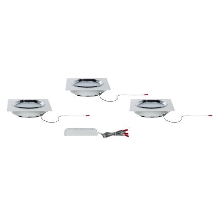 Paulmann 92695 - KOMPLEKTS 3x LED Aptumšojams iegremdēts gaismeklis DICE 3xLED/8W/230V