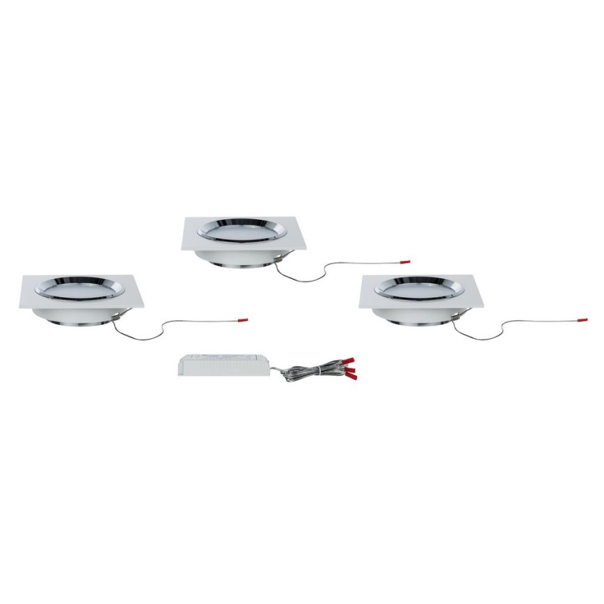 Paulmann 92695 - KOMPLEKTS 3x LED Aptumšojams iegremdēts gaismeklis DICE 3xLED/8W/230V