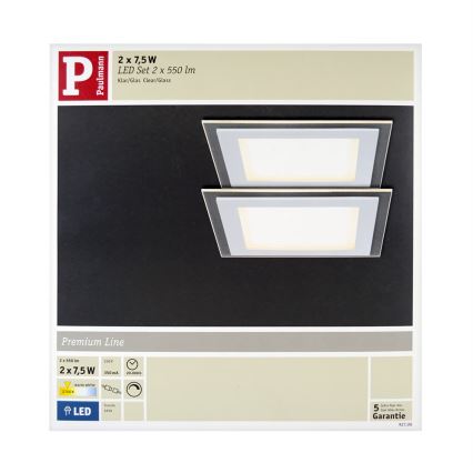 Paulmann 92706 - KOMPLEKTS 2xLED/7,5W Aptumšojama piekaramo griestu lampa DECODICE 230V