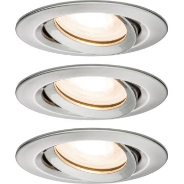 Paulmann 92900 - KOMPLEKTS 3xGU10/7W IP65 Regulējama vannas istabas iebūvējamā lampa NOVA 230V
