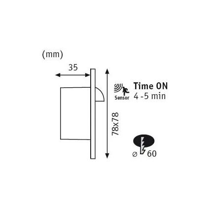 Paulmann 92923 - LED/1,1W Kāpņu telpas lampa ar sensoru WAND 230V 2700K