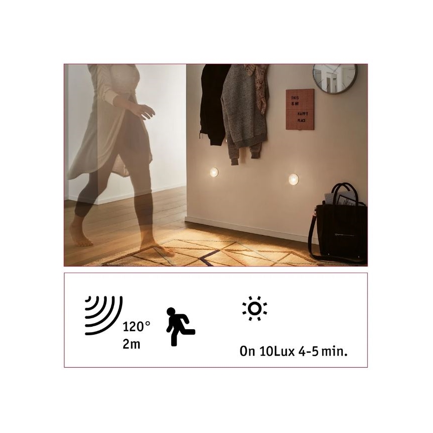 Paulmann 92925 - LED/2,7W Kāpņu telpas lampa ar sensoru WAND 230V 2700K