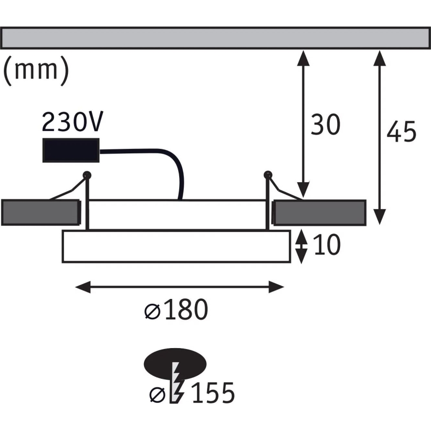 Paulmann 92946 - LED/11W IP23 vannas istabas iebūvējamais griestu gaismeklis AREO 230V Ø 18 cm matēts hroms