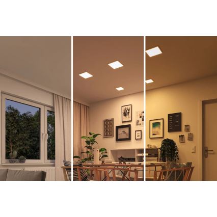 Paulmann 92993 - LED/13W IP44 vannas istabas iebūvējams griestu gaismeklis AREO 230V 2000/3000/4000K 17,5x17,5 cm balts