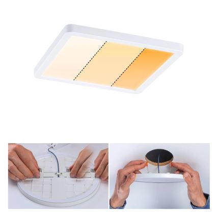 Paulmann 92993 - LED/13W IP44 vannas istabas iebūvējams griestu gaismeklis AREO 230V 2000/3000/4000K 17,5x17,5 cm balts
