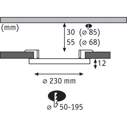 Paulmann 93046 - LED/16W IP44 Aptumšojams vannas istabas iebūvējamais griestu gaismeklis AREO 230V 3000-6500K Ø 23 cm matēts hroms