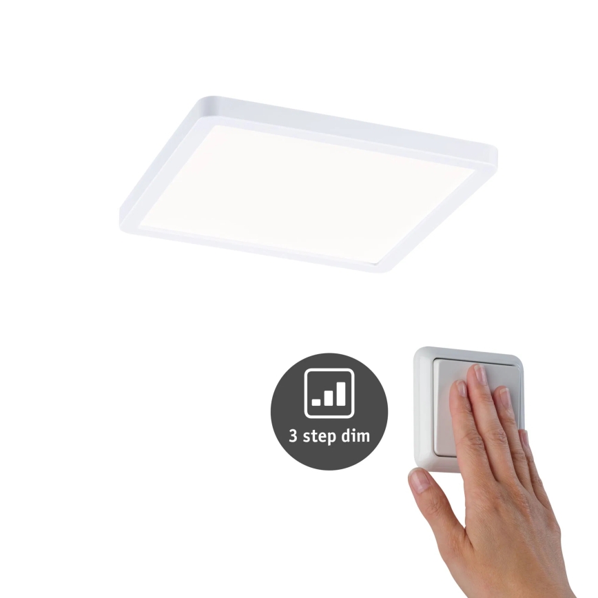Paulmann 93059 - LED/13W IP44 Regulējams vannas istabas iebūvējamais griestu gaismeklis AREO 230V 17,5x17,5 cm balts