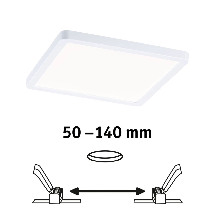 Paulmann 93059 - LED/13W IP44 Regulējams vannas istabas iebūvējamais griestu gaismeklis AREO 230V 17,5x17,5 cm balts