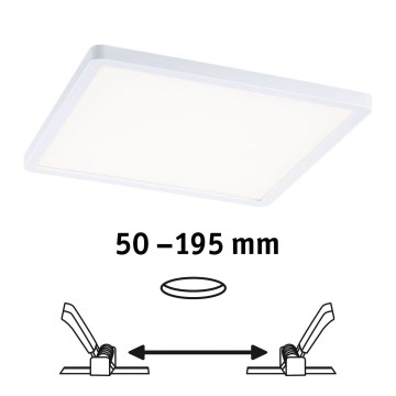 Paulmann 93060 - LED/16W IP44 ar regulējamu spilgtumu vannas istabas iebūvējamais griestu gaismeklis AREO 230V 23x23 cm balts