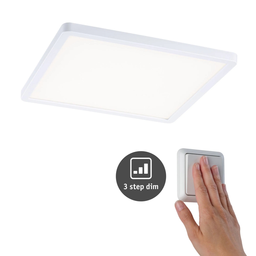 Paulmann 93060 - LED/16W IP44 ar regulējamu spilgtumu vannas istabas iebūvējamais griestu gaismeklis AREO 230V 23x23 cm balts