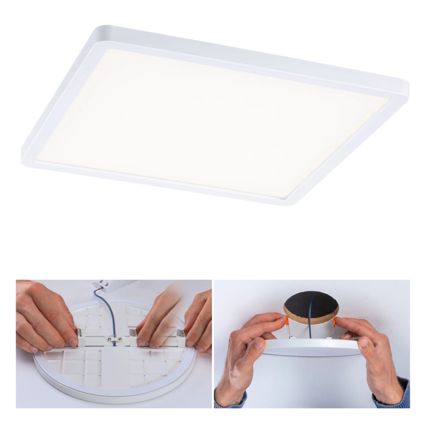 Paulmann 93060 - LED/16W IP44 ar regulējamu spilgtumu vannas istabas iebūvējamais griestu gaismeklis AREO 230V 23x23 cm balts