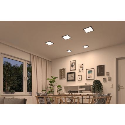 Paulmann 93101 - LED/13W IP44 Vannas istabas iebūvējamais griestu gaismeklis AREO 230V 2000/3000/4000K 17,5x17,5 cm melns