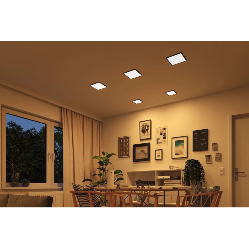 Paulmann 93101 - LED/13W IP44 Vannas istabas iebūvējamais griestu gaismeklis AREO 230V 2000/3000/4000K 17,5x17,5 cm melns
