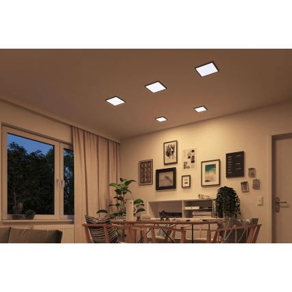 Paulmann 93101 - LED/13W IP44 Vannas istabas iebūvējamais griestu gaismeklis AREO 230V 2000/3000/4000K 17,5x17,5 cm melns
