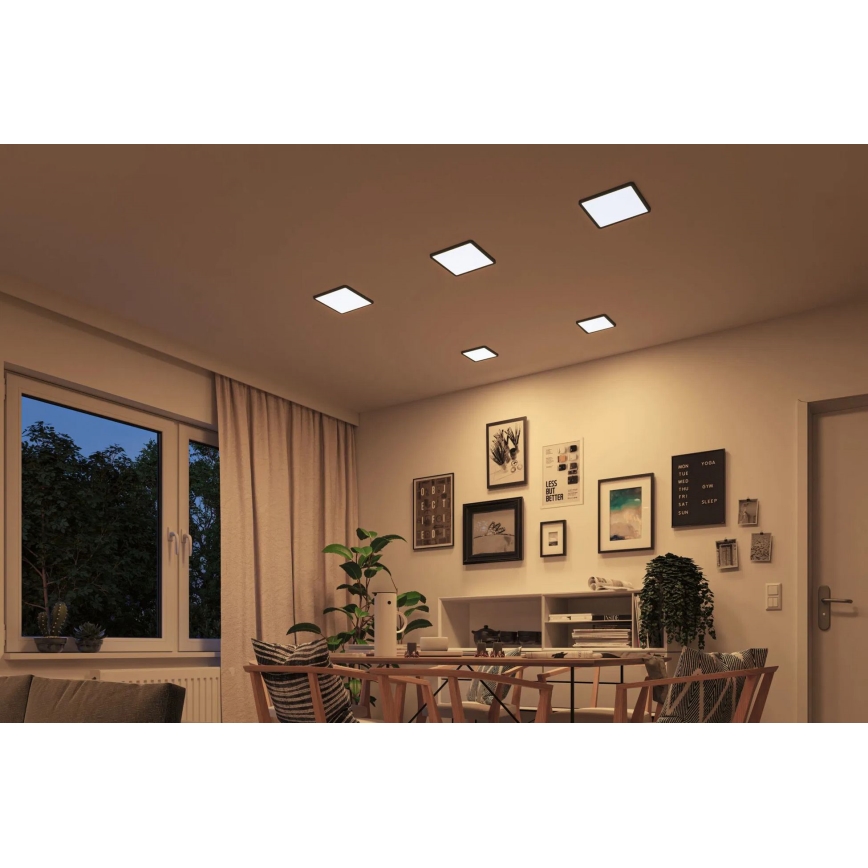 Paulmann 93101 - LED/13W IP44 Vannas istabas iebūvējamais griestu gaismeklis AREO 230V 2000/3000/4000K 17,5x17,5 cm melns