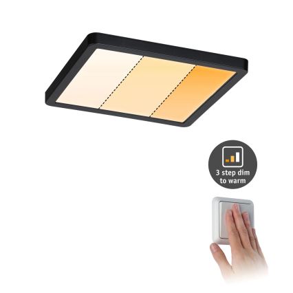 Paulmann 93101 - LED/13W IP44 Vannas istabas iebūvējamais griestu gaismeklis AREO 230V 2000/3000/4000K 17,5x17,5 cm melns