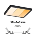 Paulmann 93101 - LED/13W IP44 Vannas istabas iebūvējamais griestu gaismeklis AREO 230V 2000/3000/4000K 17,5x17,5 cm melns