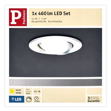 Paulmann 93602 - LED GU10/7W IP23 Aptumšojams vannas istabas gaismeklis NOVA 230V