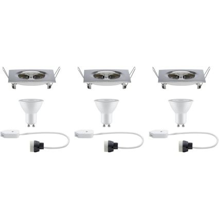 Paulmann 93615 - KOMPLEKTS 3x LED/7W IP44 Aptumšojams vannas istabas iegremdēts gaismeklis