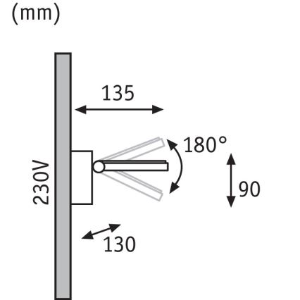 Paulmann 93781 - LED/7,2W IP44 vannas istabas sienas gaismeklis SPECIAL LINE 230V