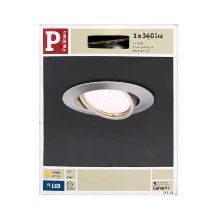 Paulmann 93849 - LED-GU10/4,5W/230V Iegremdēts gaismeklis PREMIUM LINE 230V