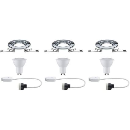 Paulmann 93853 - KOMPLEKTS 3xLED-GU10/4,5W Padziļinājuma gaismeklis STARR 230V