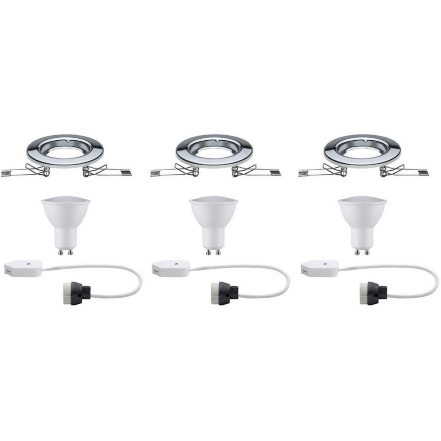 Paulmann 93853 - KOMPLEKTS 3xLED-GU10/4,5W Padziļinājuma gaismeklis STARR 230V