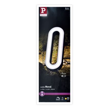 Paulmann 93933 - LED/6W IP44 Aptumšojama āra pārnēsājama lampa MOVAL 230V
