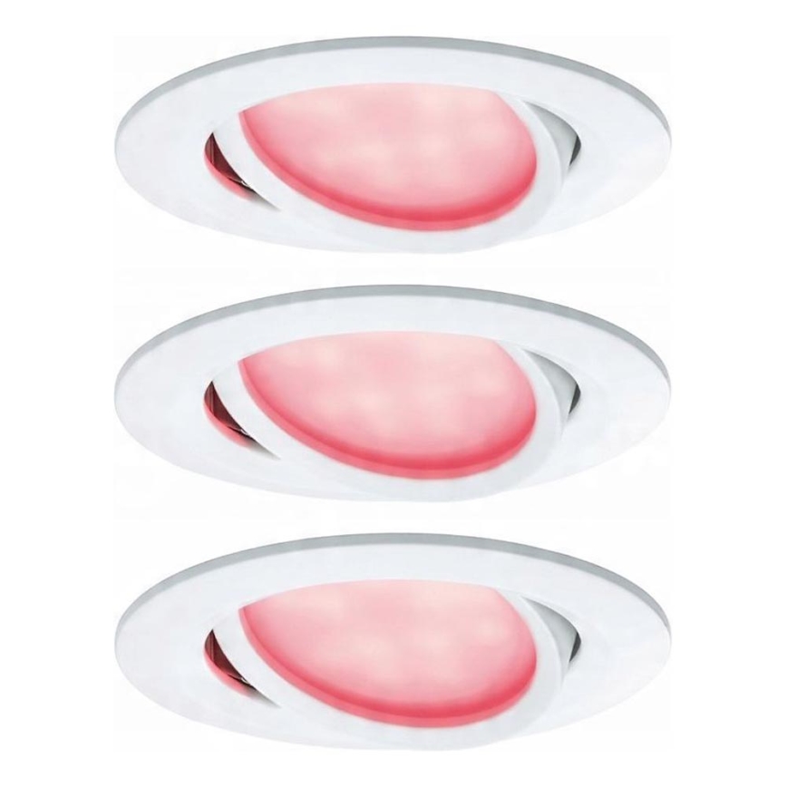 Paulmann 93940 -KOMPLEKTS 3x LED RGBW/2W IP23 Aptumšojama vannas istabas piekaramo griestu lampa 230V