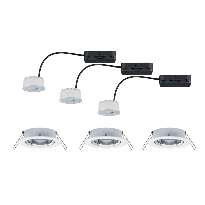 Paulmann 93942 - KOMPLEKTS 3xLED/6,8W IP23 Aptumšojama vannas istabas piekaramo griestu lampa COIN 230V