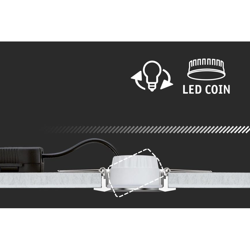 Paulmann 93942 - KOMPLEKTS 3xLED/6,8W IP23 Aptumšojama vannas istabas piekaramo griestu lampa COIN 230V