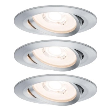 Paulmann 93943 - Komplekts 3x LED/6,8 W IP23 dimējams vannasistabas iebūvējams griestu gaismeklis COIN 230 V