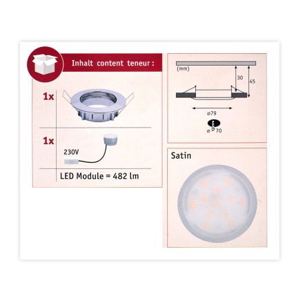 Paulmann 93959 - LED/7W IP44 Aptumšojams vannas istabas lampa COIN 230V