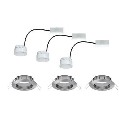 Paulmann 93976 - KOMPLEKTS 3xLED/6,8W IP44 Vannas istabas iegremdējama lampa COIN 230V