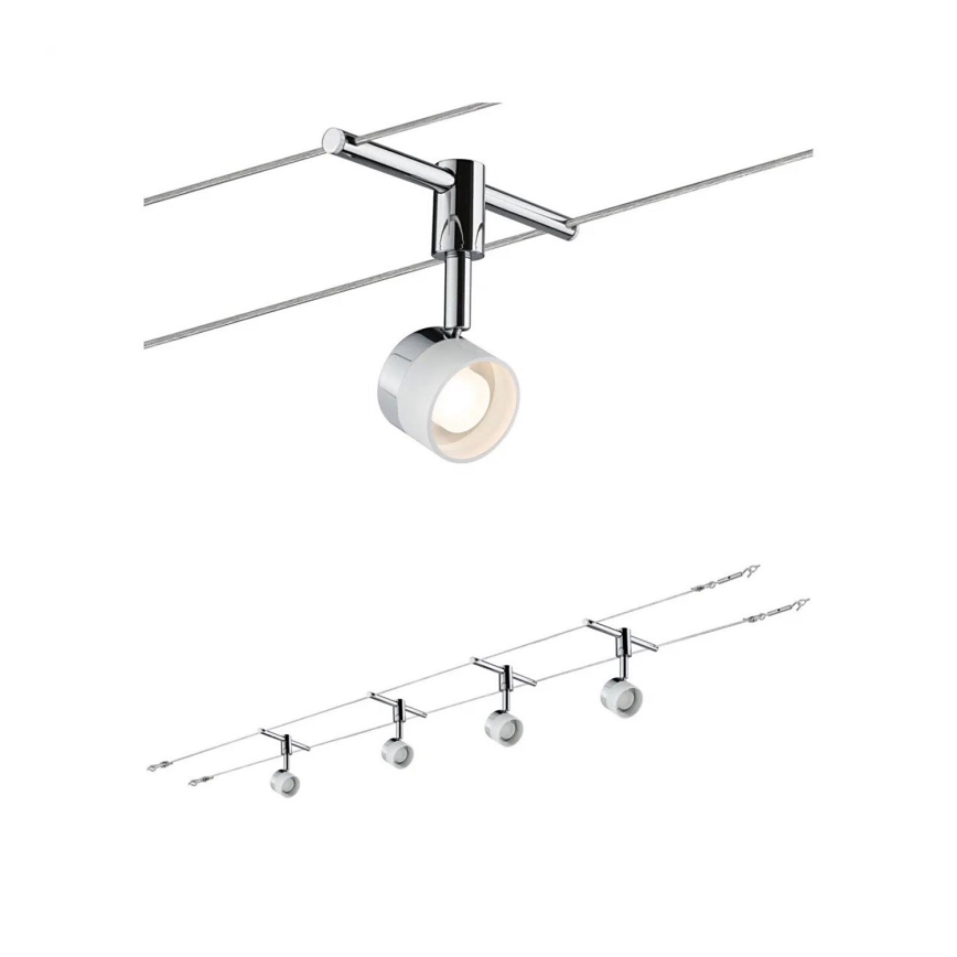 Paulmann 94080 - KOMPLEKTS 4xLED/4,8W Starmetis sliežu sistēmai STAGE 230V spīdīgi hromēts