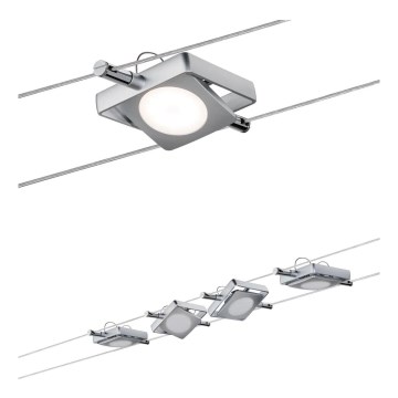 Paulmann 94107 - komplekts 4xLED/4,3W spotgaismekļi MAC vadu sistēmai 230V, matēts hroms