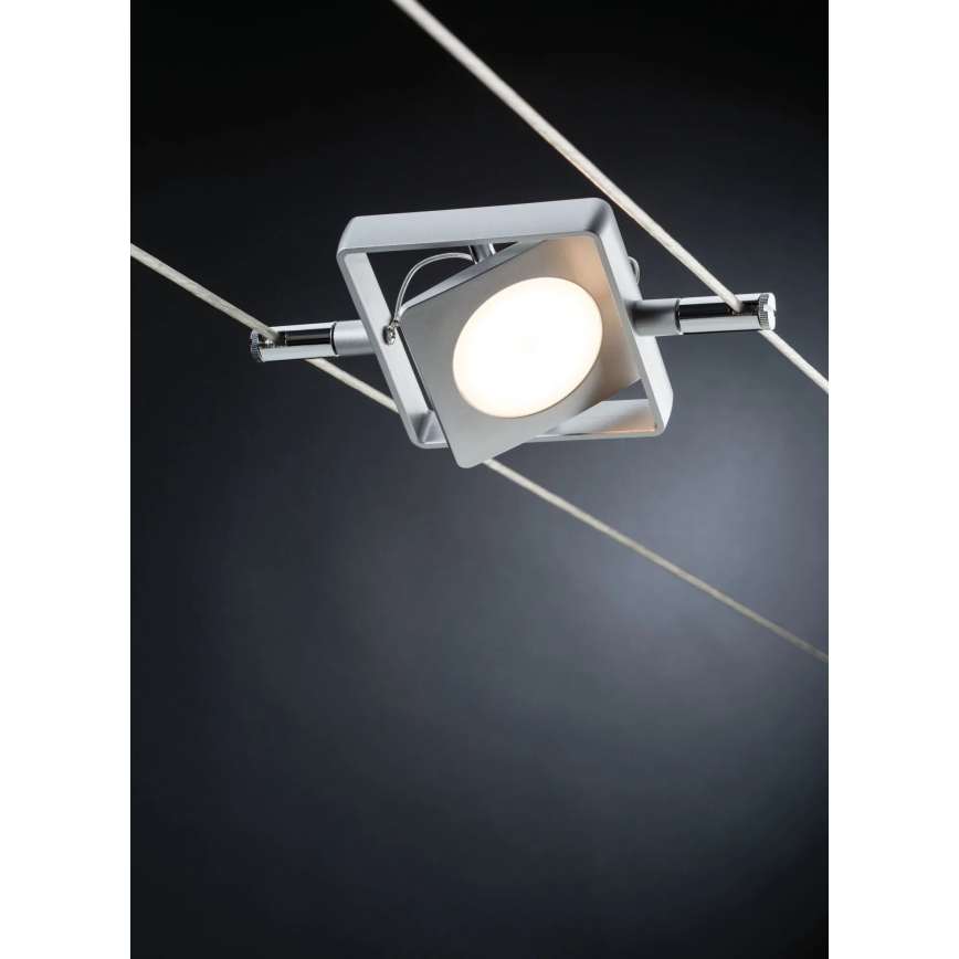 Paulmann 94107 - komplekts 4xLED/4,3W spotgaismekļi MAC vadu sistēmai 230V, matēts hroms