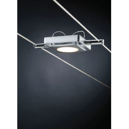 Paulmann 94107 - komplekts 4xLED/4,3W spotgaismekļi MAC vadu sistēmai 230V, matēts hroms