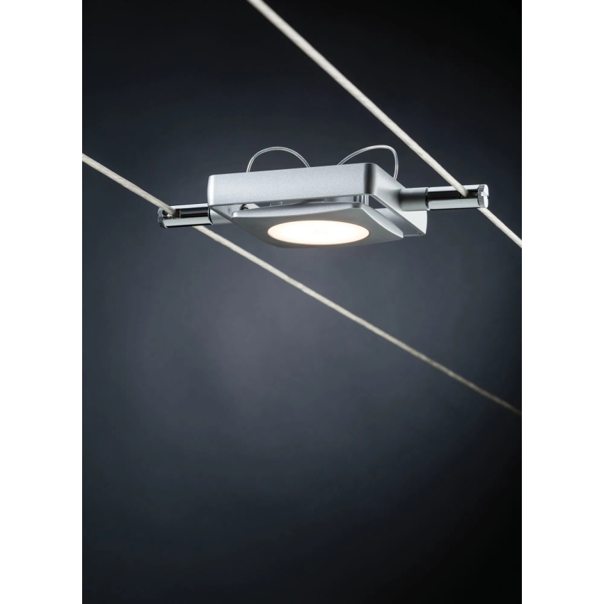 Paulmann 94107 - komplekts 4xLED/4,3W spotgaismekļi MAC vadu sistēmai 230V, matēts hroms