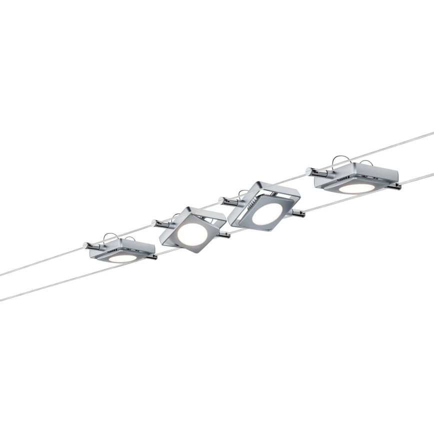 Paulmann 94107 - komplekts 4xLED/4,3W spotgaismekļi MAC vadu sistēmai 230V, matēts hroms