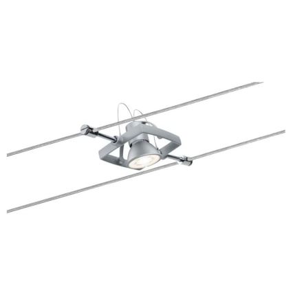 Paulmann 94133 - komplekts 5xGU5,3/10W, pilnīga MAC kabeļu sistēma 230V, matēts hroms