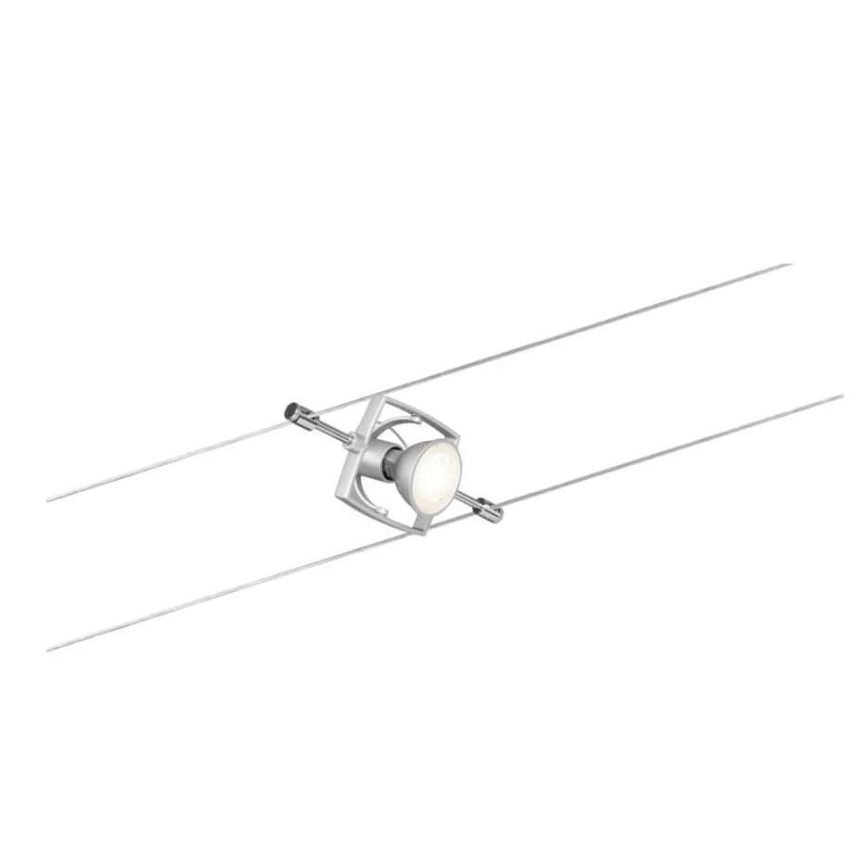 Paulmann 94133 - komplekts 5xGU5,3/10W, pilnīga MAC kabeļu sistēma 230V, matēts hroms
