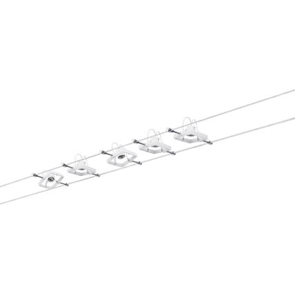 Paulmann 94134 - Komplekts 5x GU5,3/10W — pilnīga MAC trošu sistēma, 230 V, balta