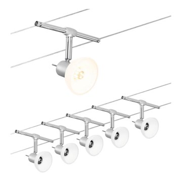 Paulmann 94136 - KOMPLEKTS 5xGU5,3/10W Starmetis sliežu sistēmai SHEELA 230V spīdīgi hromēts