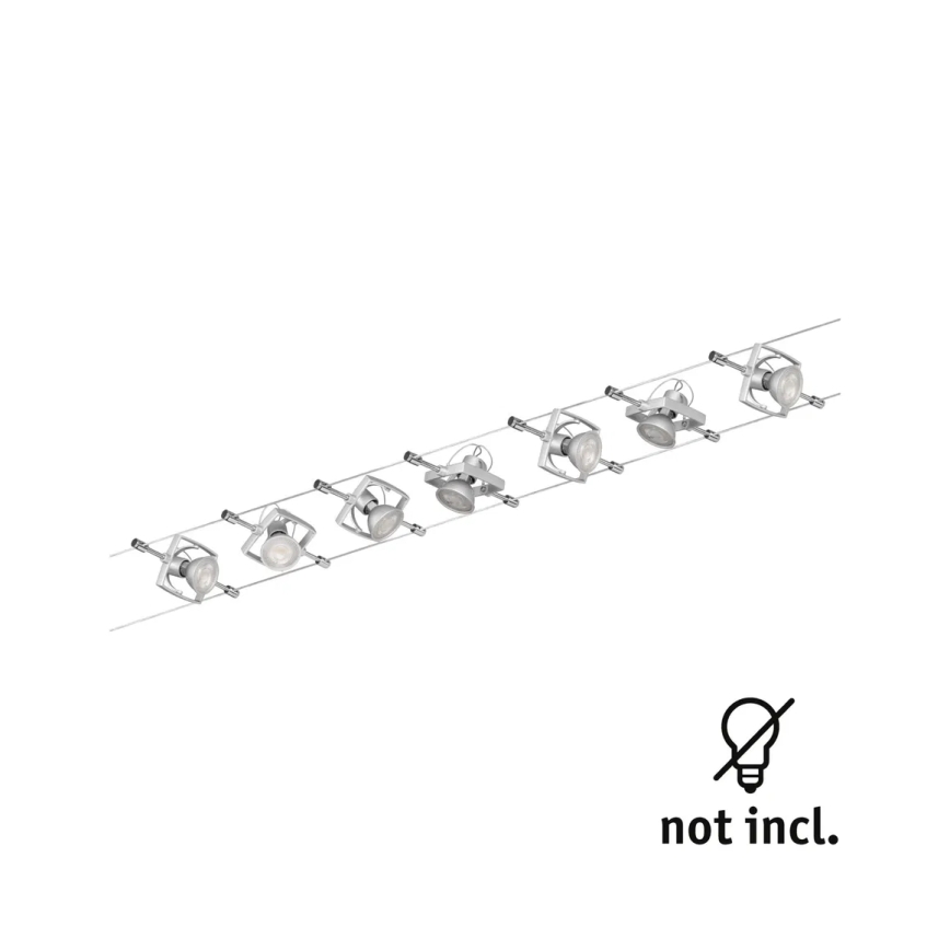 Paulmann 94152 - Komplekts 7xGU5,3/10W Pilna MAC trošu sistēma 230V matēts hroms