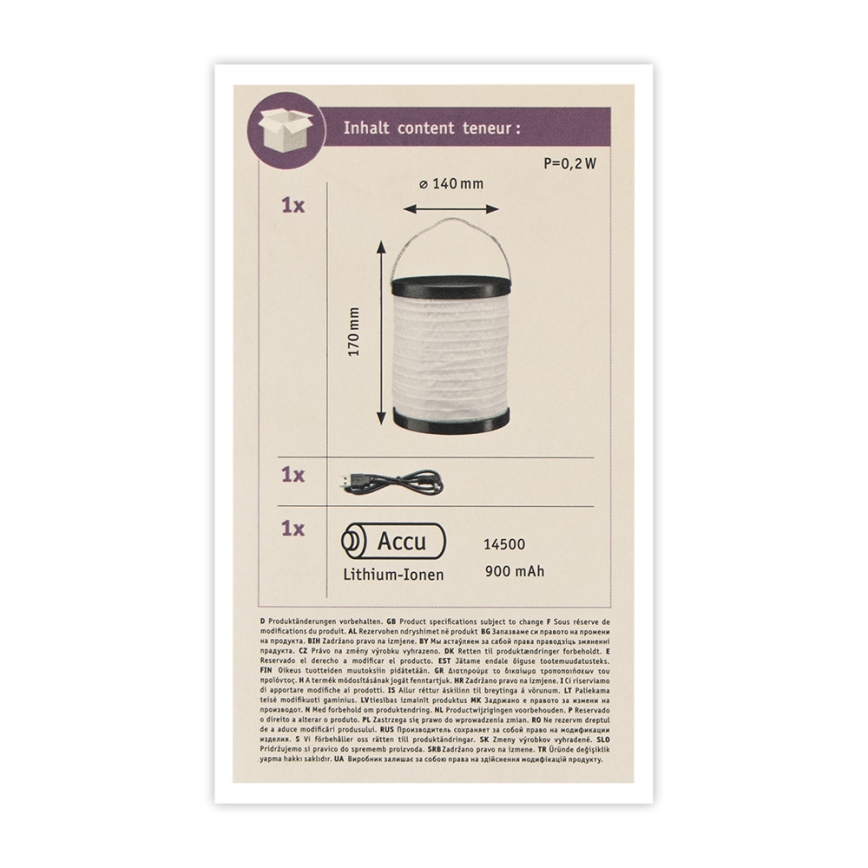 Paulmann 94169 - LED/0,2W IP44 Dekoratīva āra lampa MOBILE 3,7V
