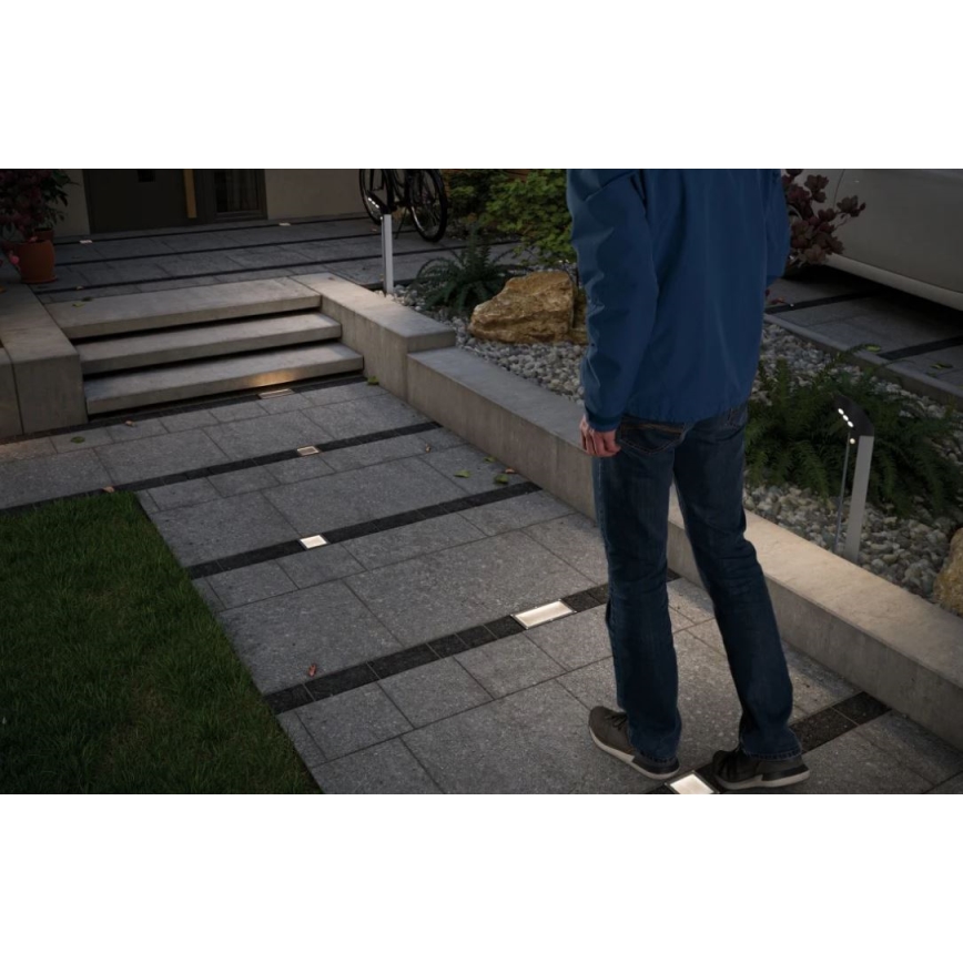 Paulmann 94238 - LED/0,7W IP67 Pagalma saules enerģijas lampa ar sensoru ARON 3,7V 650 mAh