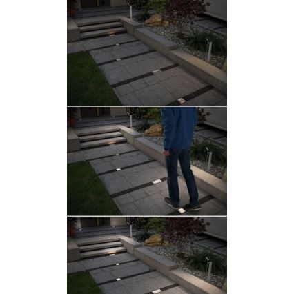 Paulmann 94238 - LED/0,7W IP67 Pagalma saules enerģijas lampa ar sensoru ARON 3,7V 650 mAh